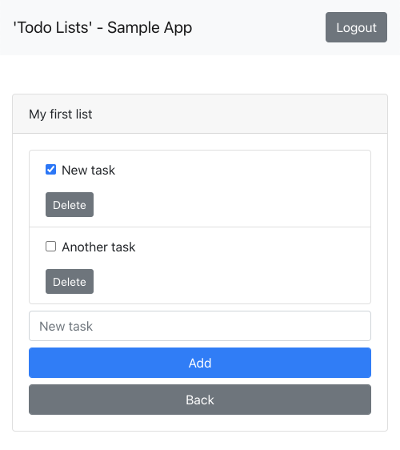Sample app - task marked as done
