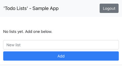 Sample app - empty List page
